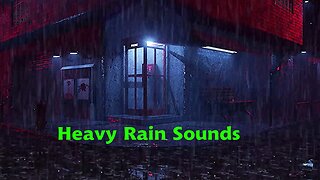 ASMR Heavy Rain Sound Outside Phone Booth