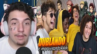 DUBLANDO CENAS DE ANIME 🎤 ft. Abelha, Deni e Paulo Mathias | REACT