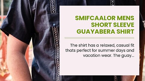 SMIFCAALOR Mens Short Sleeve Guayabera Shirt Linen Cotton Cuban Shirt Button Down Summer Beach...
