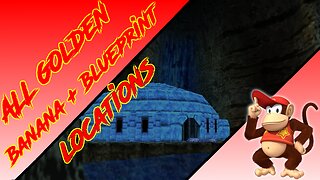 Donkey Kong 64 - Crystal Caves - Diddy Kong Golden Banana + Blueprint (Kasplat) Locations