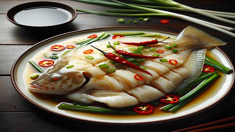 Delicious Chinese food:Steamed turbot
