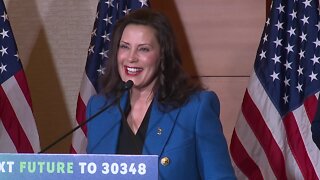 Michigan Governor Gretchen Whitmer addresses supporters after projected gubernatorial win