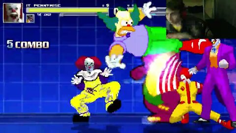 Clown Characters (The Joker, Pennywise, And Ronald McDonald) VS Barney In An Epic Battle In MUGEN