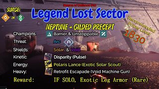 Destiny 2 Legend Lost Sector: Neptune - Gilded Precept on my Warlock 4-26-23