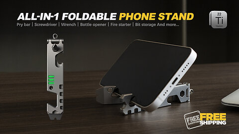 AceStand｜All-in-1 Titanium Foldable EDC Phone Stand