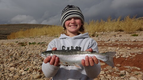 HOT FALL FISHING | High Mountain Lake pt. 2 | Fishing for Rainbow and Cutthroat trout Strawberry UT.