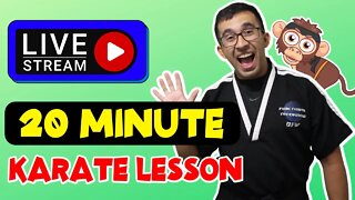 How To Learn Karate At Home | 20 Minute Lesson For Kids | LIVE With Master Kelley & Dojo (Week 62)