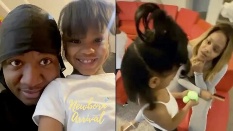 Yung Joc's Wife Kendra Put Bayangs In His Twin Daughter's Hair! 💇🏽‍♀️