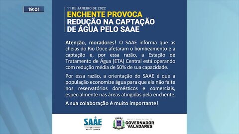 Governador Valadares: Enchente dificulta bombeamento e SAAE orienta população a economizar água