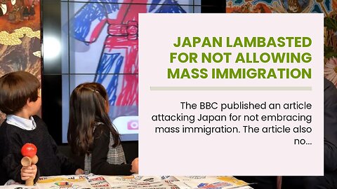 Japan Lambasted For Not Allowing Mass Immigration