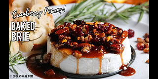 Baked Brie with Delicious Cranberry Pecan Sauce