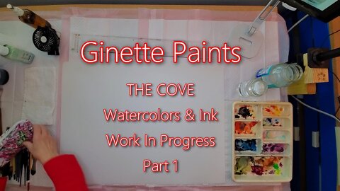 Ginette Paints THE COVE Watercolors and Ink Work in Progress Part 1