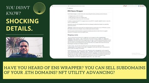 Have You Heard Of ENS Wrapper? You Can Sell Subdomains Of Your .ETH Domains? NFT Utility Advancing?