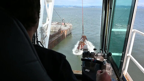 Dredge Crane Operator Cody dredges Richmond Harbor