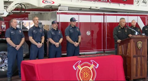 BFD firefighters honored for bravery rescuing drowning man while off-duty