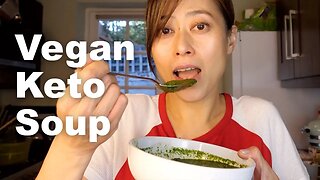 Spinach mushroom keto soup - Keto vegan