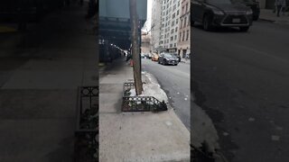 Walking on East 63rd Street between 2nd Avenue and 3rd Avenue in New York City 2021.