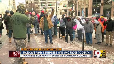 Candles for Kenny honors man who died at bus stop downtown