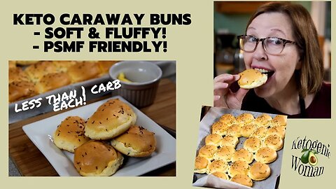 Keto Caraway Buns | Soft Fluffy Keto Dinner Buns | PSMF and Keto | Less Than 1 Total Carb Each!