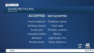 What items are recyclable for Ripple Glass curbside pickup in Roeland Park?