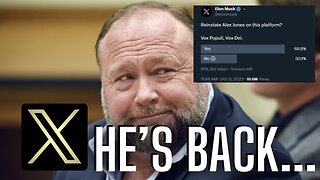 Alex Jones Coming Back To Twitter/X??