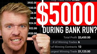 Stock Market Crash! BANK RUN FEARS! Day Trading PROFIT!