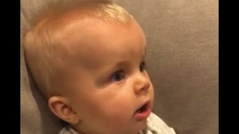 Baby Reacts To Hearing Dad's Guitar For The First Time