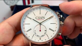 Chaps Connected Hybrid Stainless Steel Smartwatch & Multi-Strap Gift Set first look