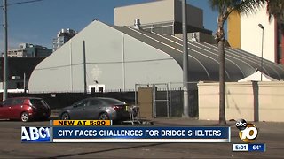 City of San Diego face challenges for Bridge homeless shelters