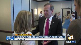 Candidate plans to vote with people, not party