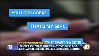Teacher accused of inappropriate texts to student