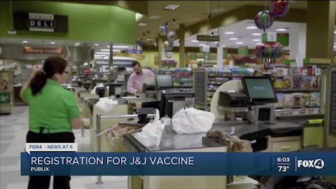 Publix registration for Johnson and Johnson vaccine tomorrow