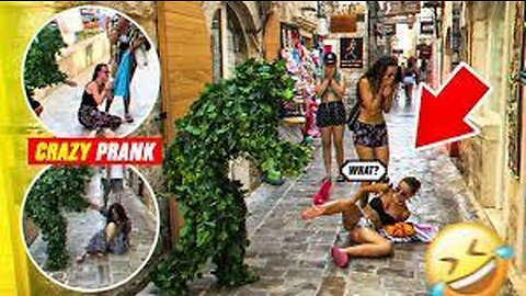 Bushman Prank!! This Girl FELL!! Awesome REACTIONS!
