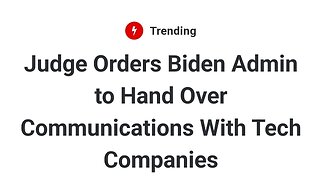 Biden Admin & FBI Collusion with Big Tech Social Media's | Judge Ruled Full Disclosure