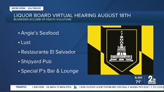 Liquor Board virtual hearing August 18