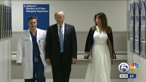 President Trump, Melania visit Parkland shooting victims at hospital, stop at BCSO