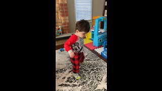 Child is dancing hysterically, amazing footwork!