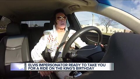 Elvis impersonator ready to take you for a ride on The King's birthday