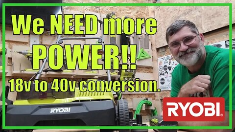 Converting an 18V Tool to 40V for LONGER runtime! | RYOBI Dethatcher/Scarifier | 2021/06