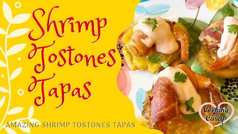 Shrimp tostone tapas