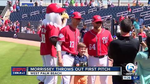 Tommy Morrissey Throws Out First Pitch