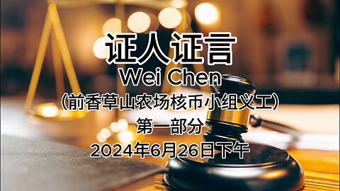 证人证言 EP62｜2024年6月26日下午 检方第34位证人Wei Chen陈薇，前香草山农场核币小组义工｜第一部分｜AI音频笔录中文朗读 #证人证言 MILESTRIAL #中共头号敌人 灭共者 郭文贵 MilesGuo NFSC 新中国联邦