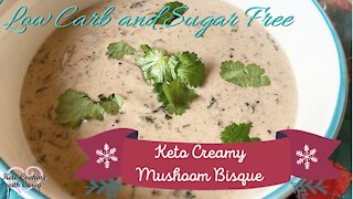 Keto, Low Carb Mushroom & Herb Bisque Soup