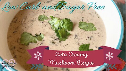 Keto, Low Carb Mushroom & Herb Bisque Soup