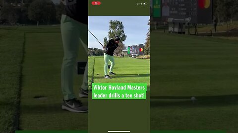Viktor Hovland Masters leader drills a tee shot! #themasters #viktorhovland #golf