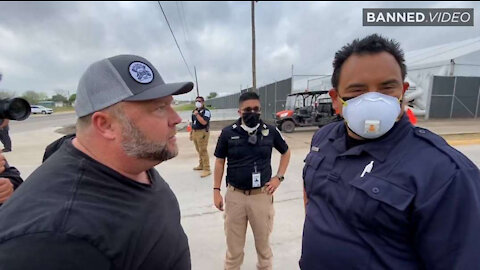 Alex Jones Goes Off On Security Guarding Child Trafficking Facility (Mirror)