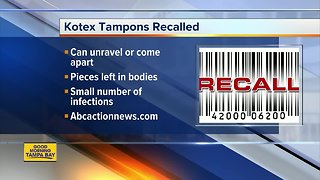 Kotex tampons recalled after reports of unraveling, pieces left in body