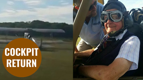 Incredible moment 94-year-old RAF veteran returned to the cockpit