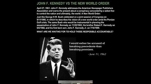 John F. Kennedy - Anti New World Order Speech (4-27-61)