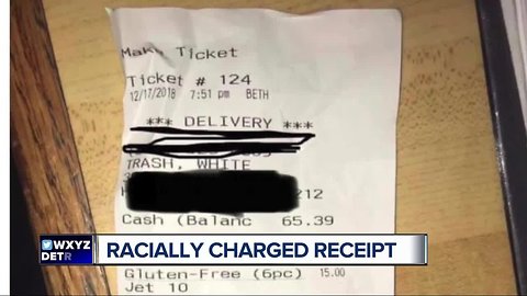 Jet's apologizes after metro Detroit customers labeled as 'White Trash' on receipt